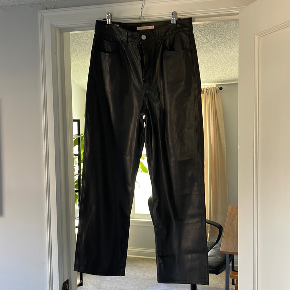 Levi’s Ribcage Straight Leather Pants